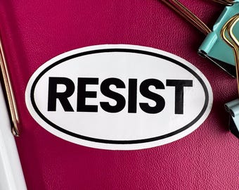 Resist Oval Car Decal Resistance Bumper Stickers Anti-Trump