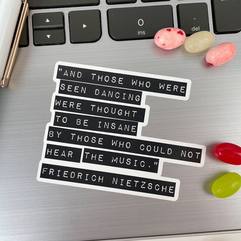 Bookish Stickers, Friedrich Nietzsche Quote, Gift for Reader bild 3
