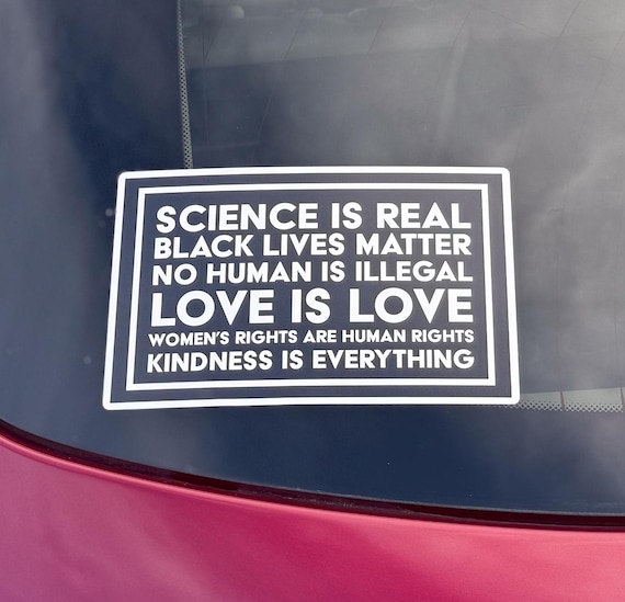Political Bumper Sticker for Car Anti Trump Decal, Science is Real