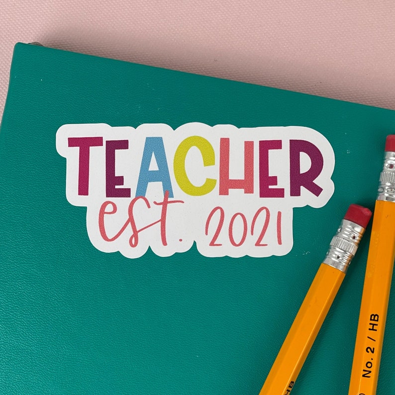 Teacher Gifts, Laptop Stickers, Teacher Established image 1