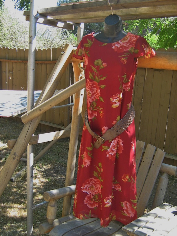 Rust Flower Print Sheath - image 1