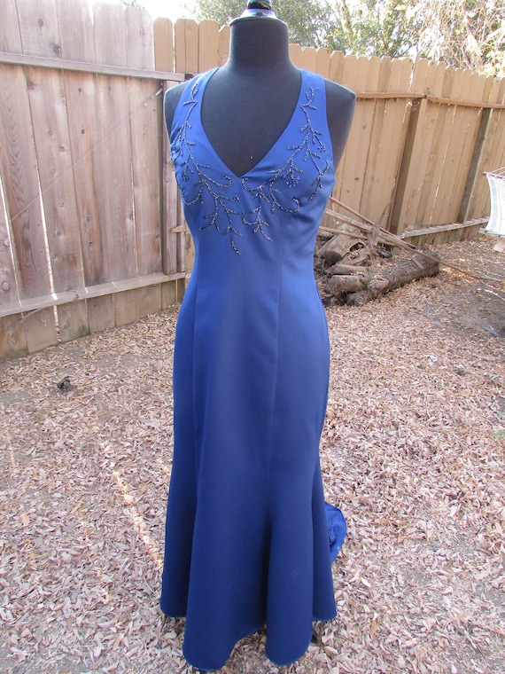 Blue Satin Gown
