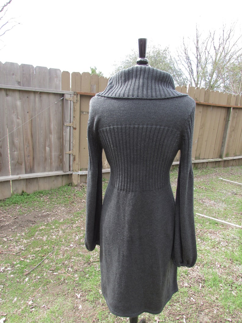 Sweater Dress Grey Cowl Neck