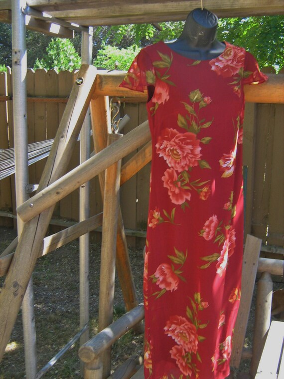 Rust Flower Print Sheath - image 2