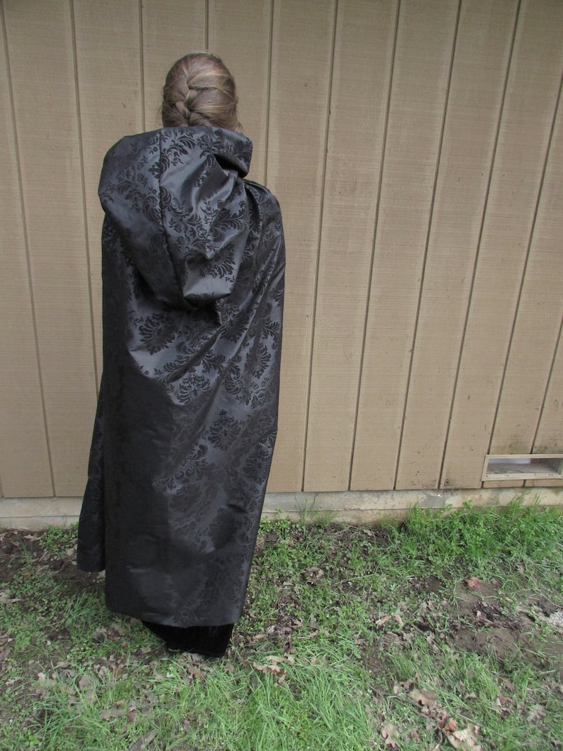 Black Taffeta and Velvet Cape