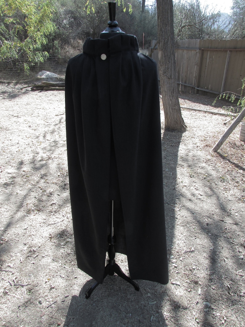 Black Cape Standup Collar Etsy