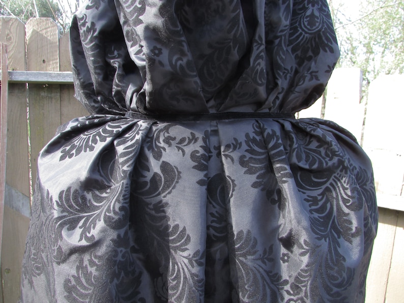 Black Taffeta and Velvet Cape