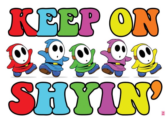 Shy Guy Keep on Shyin' 5x7 Mini-print - Etsy