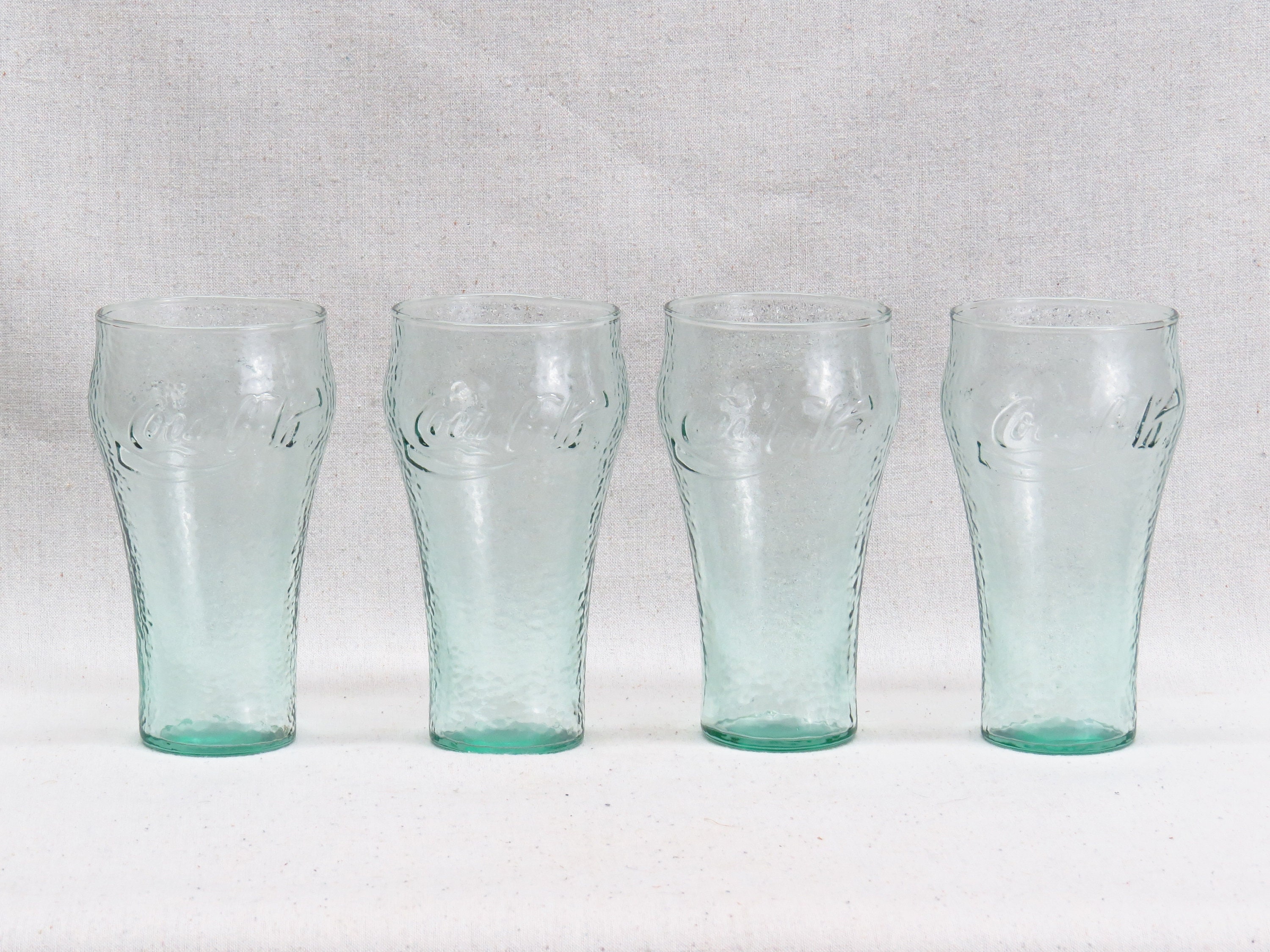 Set of Two Vintage Tinted Green Coca- Cola Glasses – Back In Time