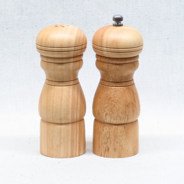 Penzeys Spices Gesundheit! Blonde Turned Wood Salt Shaker and Peppermill Set