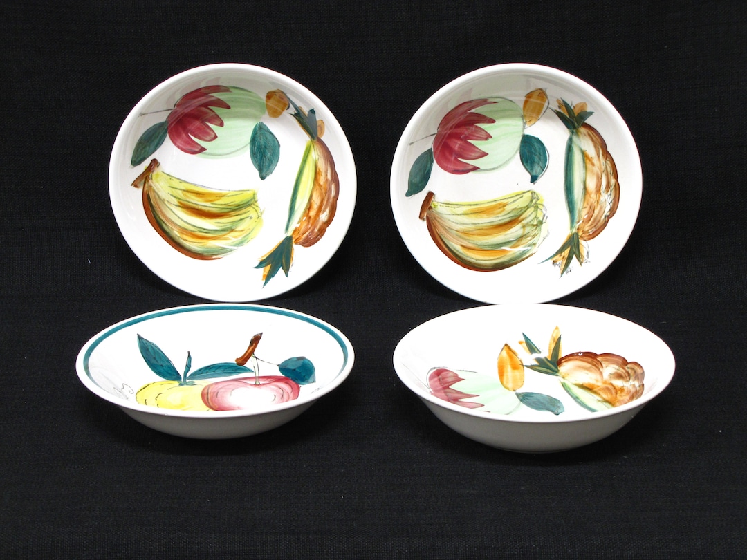 Vintage Mid Century Japanese Ceramic Hand Painted Colorful Etsy Polska