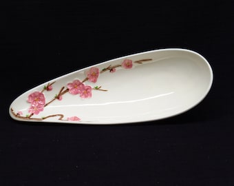 Vintage Metlox Poppytrail Vernon Peach Blossom Pattern Celery Dish Serving Bowl.