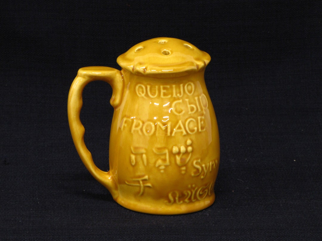 Large Vintage Ceramic World Languages Motif Handled Cheese Shaker Parmesan Dispenser. Etsy