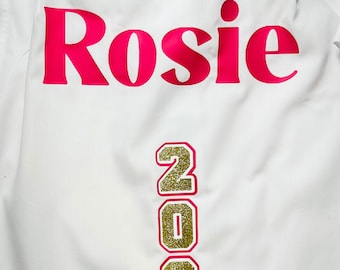 SCHOOL LEAVERS SHIRT 2024 , keepsake , glitter , personalised , primary leavers , school leavers , year 11 , year 6 , college