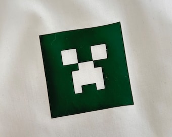 Minecraft style Creeper Decal for leavers shirt | PRIMARY LEAVERS 2026 iron-on vinyl label sticker | iron-on at home design