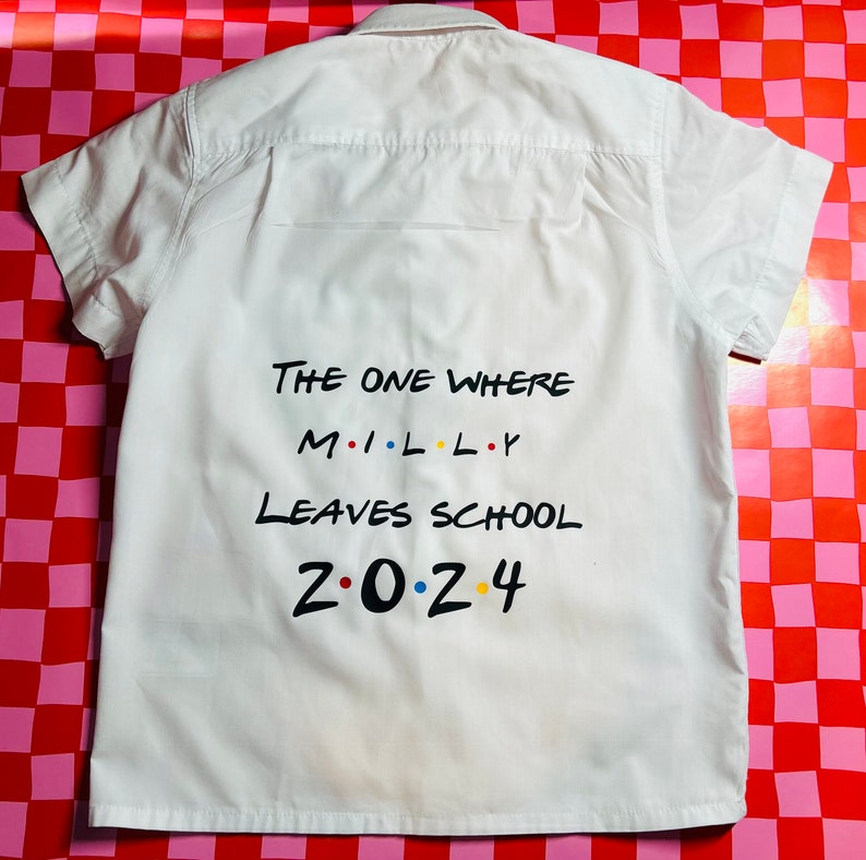 SCHOOL LEAVERS SHIRT 2024 ,friends, Keepsake , Glitter , Personalised
