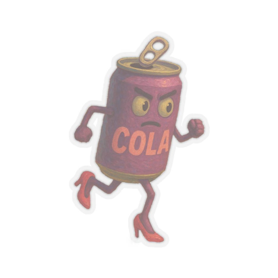 Purple Can of Cola Angry Determined Face Kiss-cut Stickers, Decal ...