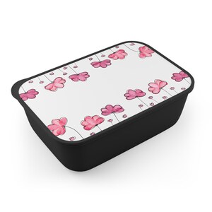 Floral PLA Bento Box with Utensils - Eco-Friendly Lunch Container