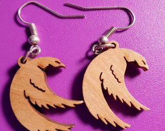 Wooden Bird earrings