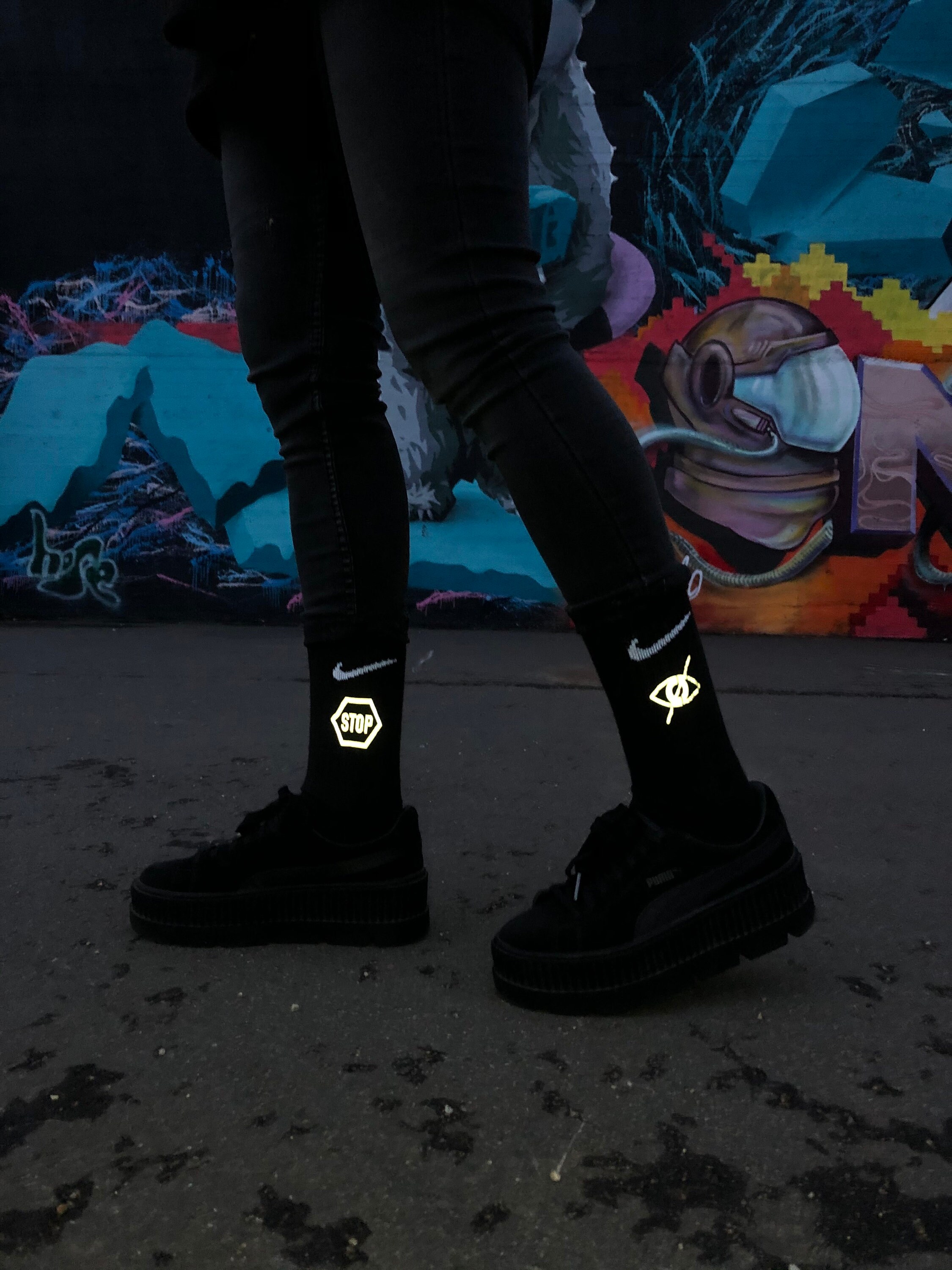 reflective nike socks