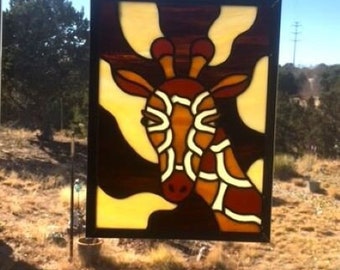 Stained Glass Panel Giraffe