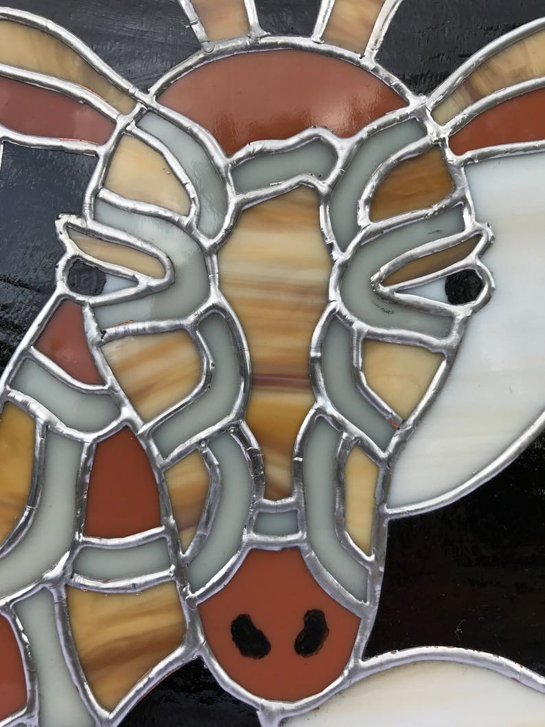 Stained Glass Panel Giraffe Etsy