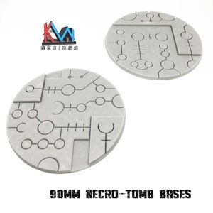 3D Printed - 90mm Scenic Necro-Tomb Bases - 2 Styles