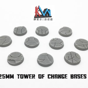 3D gedruckt - 25mm Turm von Änderungsbasen - Set mit 10