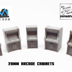 3D Printed - 28mm Heroic Scale Arcade Cabinets (5 Styles)