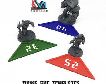 3D Printed - Hive Gang War Vision Firing Arc Templates - 25mm, 32mm, 40mm