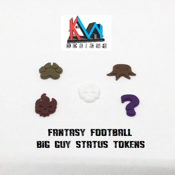 3D Printed - Fantasy Football Big Guy Status Tokens (Blood Bowl)