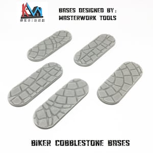 3D-geprint - 70x25mm schilderachtige geplaveide motorbases - Set van (5)