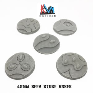3D Printed - 40mm Scenic Seer Stone Bases - Set of (5)