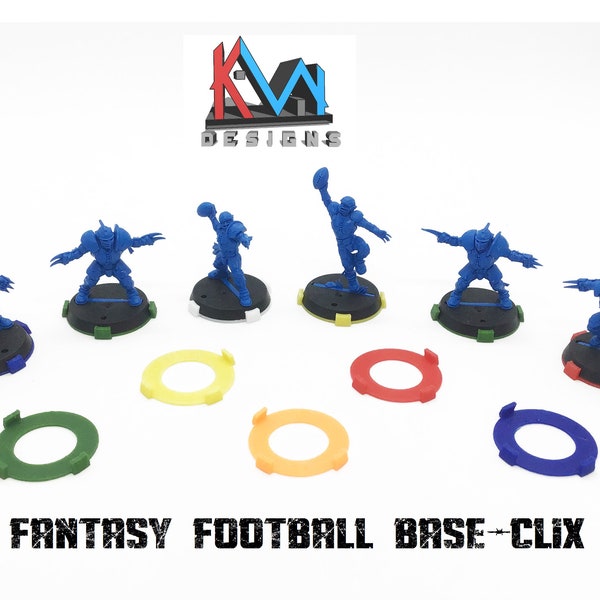 3D Printed - 32mm Fantasy Football Base-Clix - Squad Markers for Bases