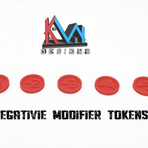 3D Printed - Negative Modifier Tokens
