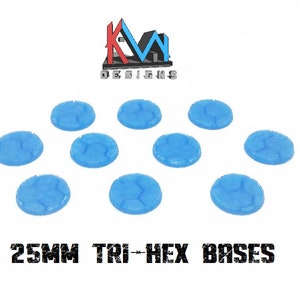 3D Printed - 25mm Tri-Hex Bases - Set of 10