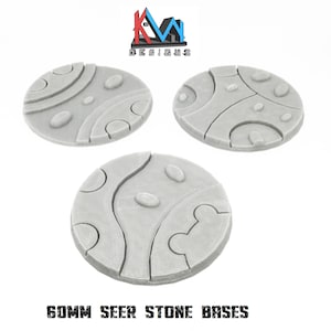 3D Printed - 60mm Scenic Seer Stone Bases - Set of (3)