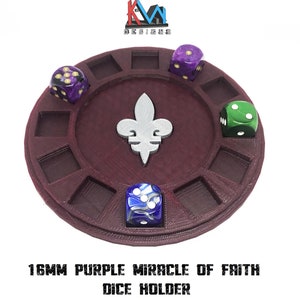 3D Printed - 12mm & 16mm Miracle of Faith Dice Holder 16mm Purple