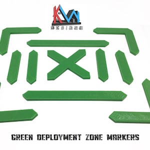 3D Printed - Deployment Zone Markers - (Green, Blue, Red, Orange, Teal)