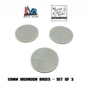 3D Printed - 50mm High noon Bases - Set of 3 Bases