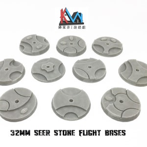 3D Printed - 32mm Scenic Seer Stone Flight Bases - Set of (10)