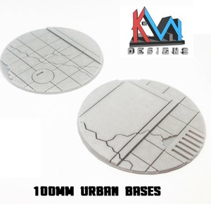 3D Printed - 100mm Scenic Urban City Street Bases - 2 Styles