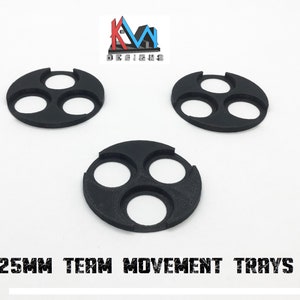 3D Printed - 25mm Base Team Movement Trays (3 Slot Trays)