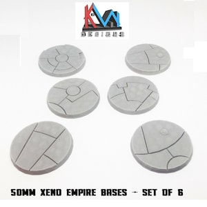 3D Printed - 50mm Sci-Fi Xeno Empire Bases - Set of (6)