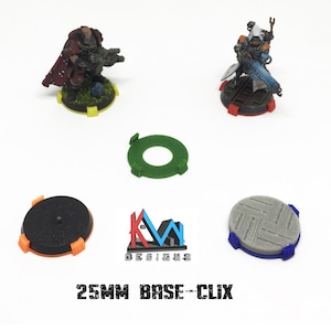 3D Printed - 25mm Base-Clix - Squad Markers for Bases