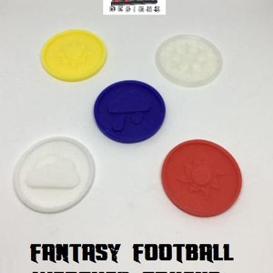 3D Printed - Fantasy Football Weather Tokens / Markers (Blood Bowl)