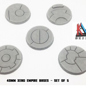 3D Printed - 40mm Sci-Fi Xeno Empire Bases - Set of (5)
