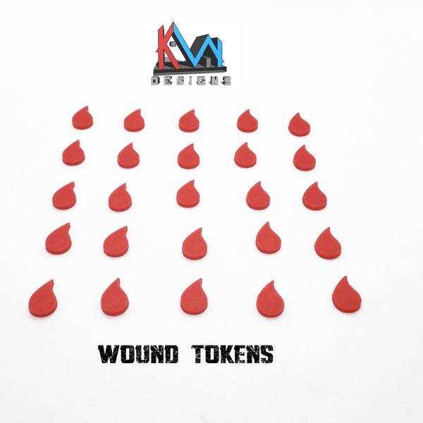 3D Printed - Wound Marker Tokens (Set of 25)