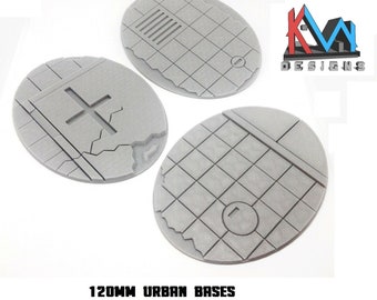 3D Printed - 120mm X 92mm Oval Scenic Urban City Street Bases