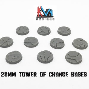 3D gedruckt - 28mm Turm der Änderungsbasen - Set mit 10